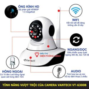 Camera IP Vantech VT-6300B (HD960P, wifi, thẻ nhớ)