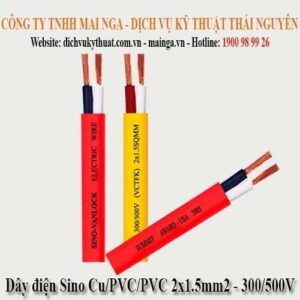 Dây điện Sino Cu/PVC/PVC 2×1.5mm2 – 300/500V