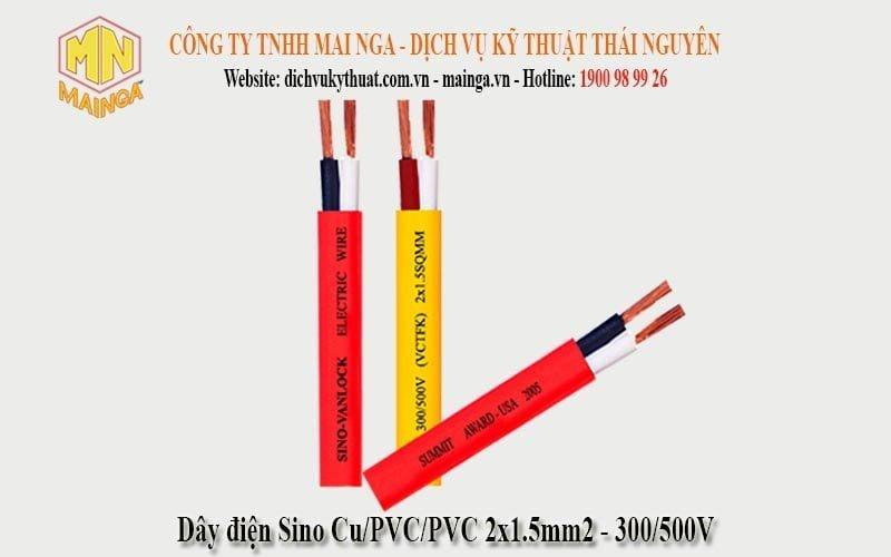 Dây điện Sino Cu/PVC/PVC 2×1.5mm2 – 300/500V