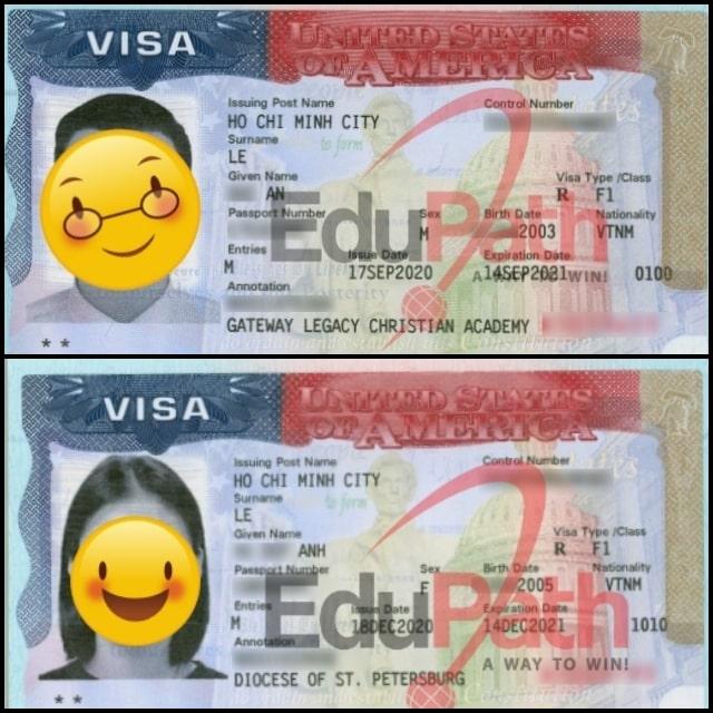 Mẫu visa du học Mỹ của du học sinh EduPath.