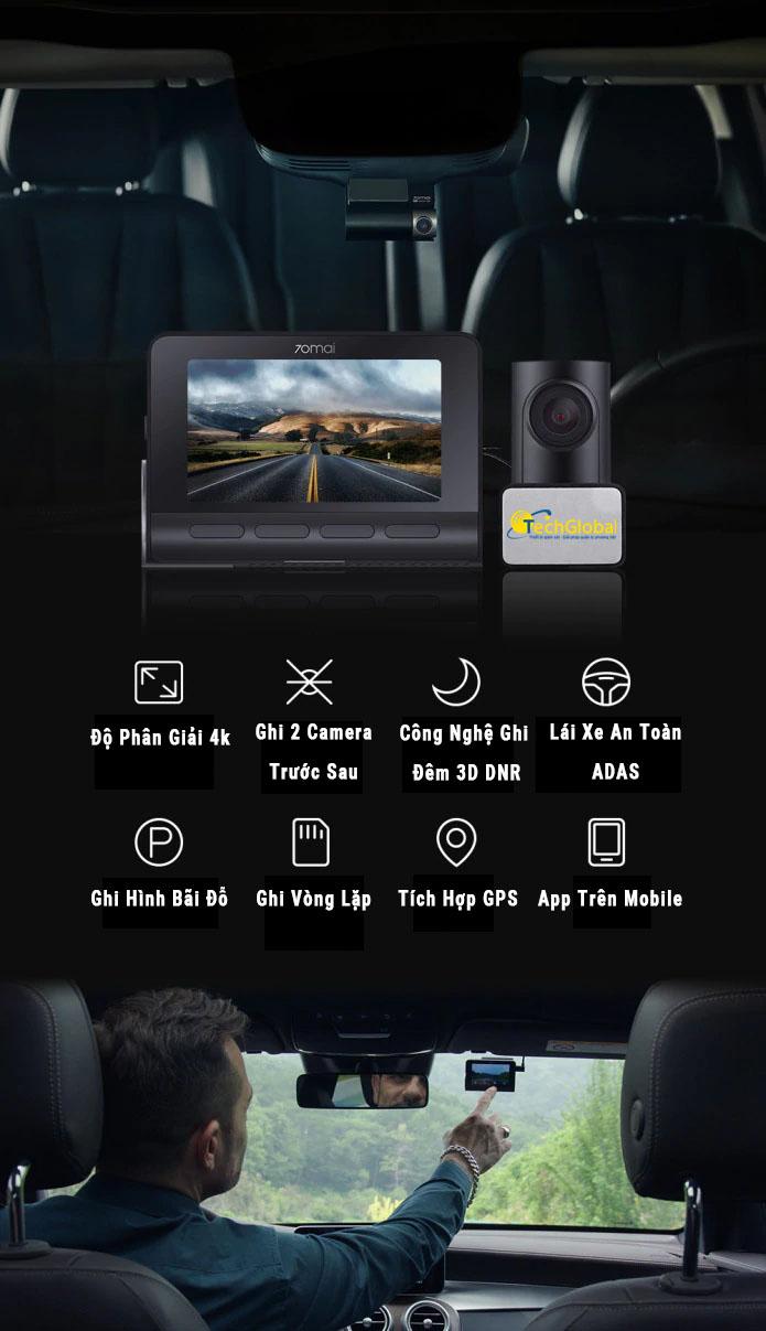 Xiaomi 70mai A800 - Tích hợp GPS