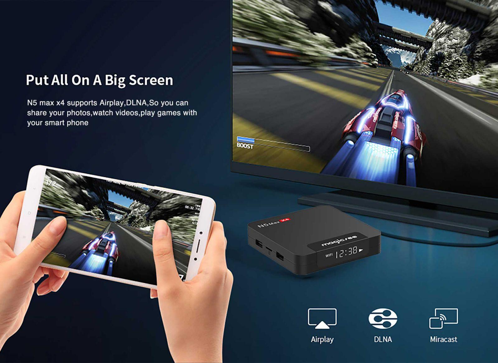 Android TV Box Magicsee N5 Max X4 - Chip S905X4 - Android 11 - RAM 4GB