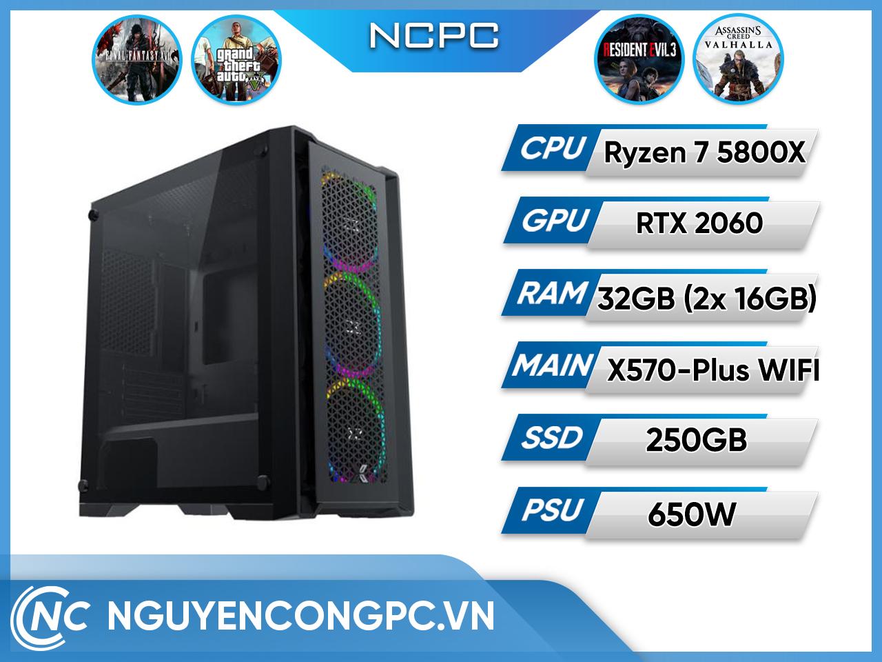Bộ PC (AMD Ryzen 7 5800X/ B550M/ 32GB RAM/ 250GB SSD/ VGA 6650 XT/ 650W)